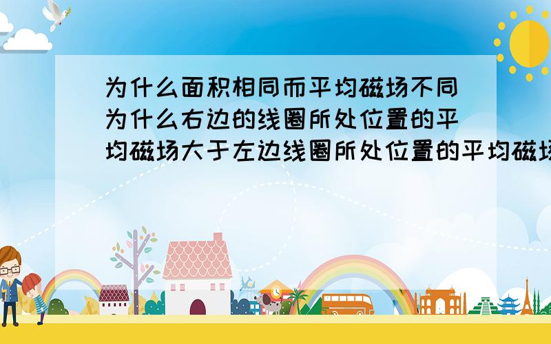 为什么面积相同而平均磁场不同为什么右边的线圈所处位置的平均磁场大于左边线圈所处位置的平均磁场（等腰三角形线框被导线分成面积相等的两部分）