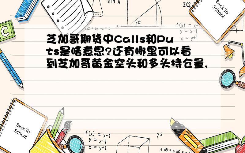 芝加哥期货中Calls和Puts是啥意思?还有哪里可以看到芝加哥黄金空头和多头持仓量,