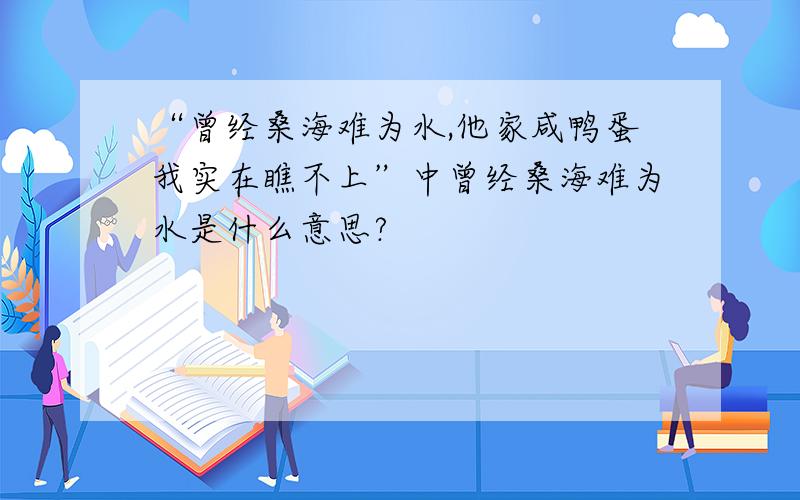 “曾经桑海难为水,他家咸鸭蛋我实在瞧不上”中曾经桑海难为水是什么意思?