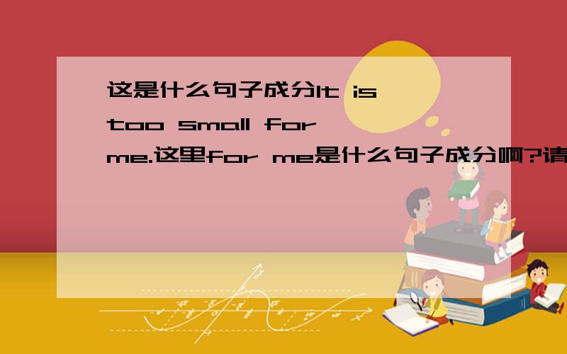 这是什么句子成分It is too small for me.这里for me是什么句子成分啊?请朋友们教教我.