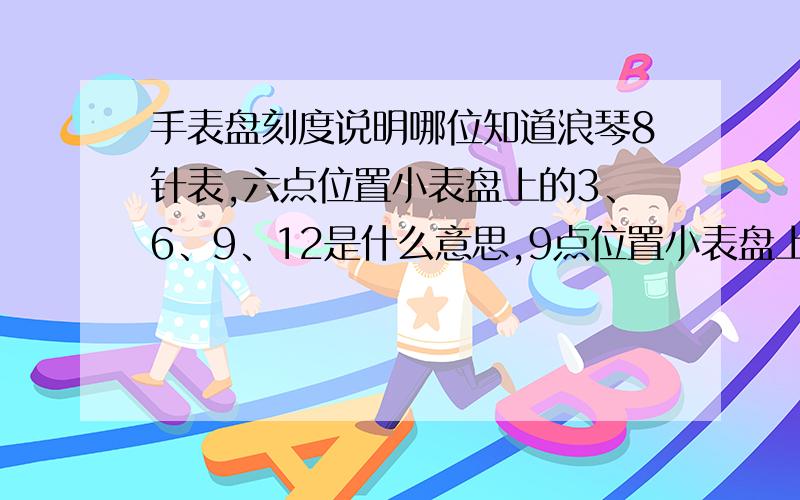 手表盘刻度说明哪位知道浪琴8针表,六点位置小表盘上的3、6、9、12是什么意思,9点位置小表盘上的一圈2-24是什么意思.