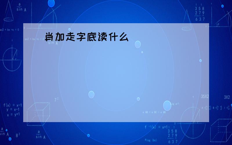 肖加走字底读什么