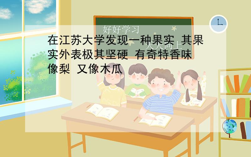 在江苏大学发现一种果实 其果实外表极其坚硬 有奇特香味 像梨 又像木瓜