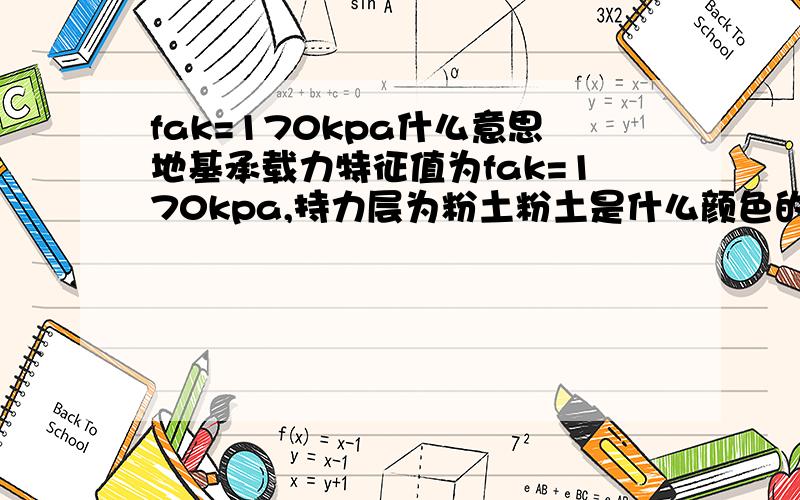 fak=170kpa什么意思地基承载力特征值为fak=170kpa,持力层为粉土粉土是什么颜色的,回填土压实系数0.94 怎么确认、