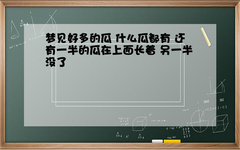 梦见好多的瓜 什么瓜都有 还有一半的瓜在上面长着 另一半没了