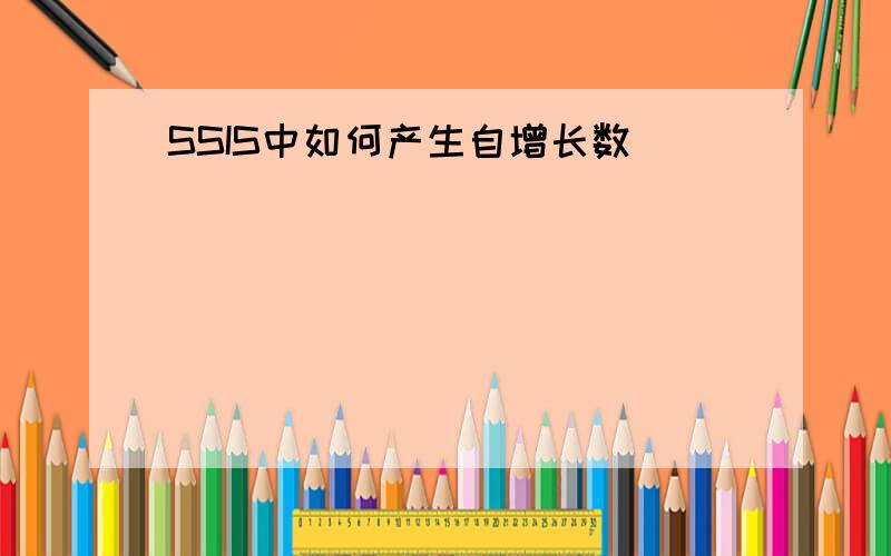 SSIS中如何产生自增长数