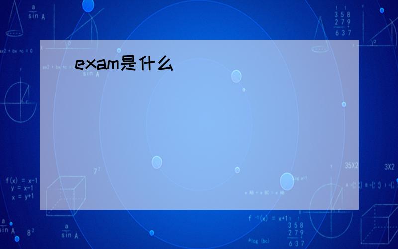 exam是什么