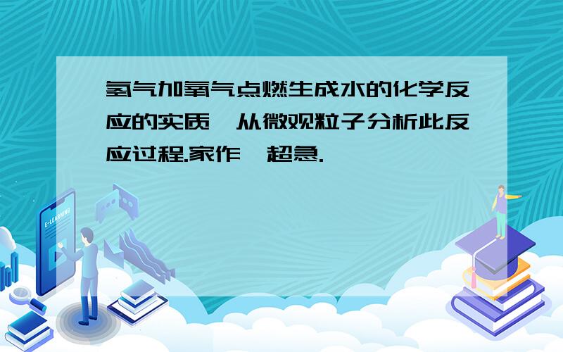 氢气加氧气点燃生成水的化学反应的实质,从微观粒子分析此反应过程.家作,超急.