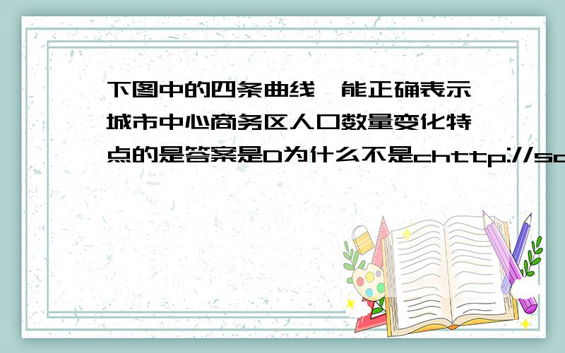 下图中的四条曲线,能正确表示城市中心商务区人口数量变化特点的是答案是D为什么不是chttp://sq.k12.com.cn/discuz/thread-575163-1-1.html