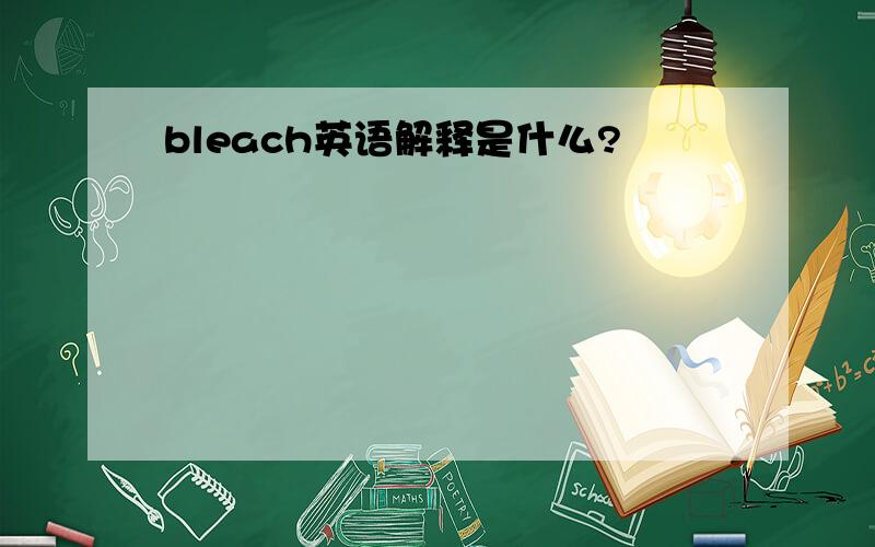 bleach英语解释是什么?