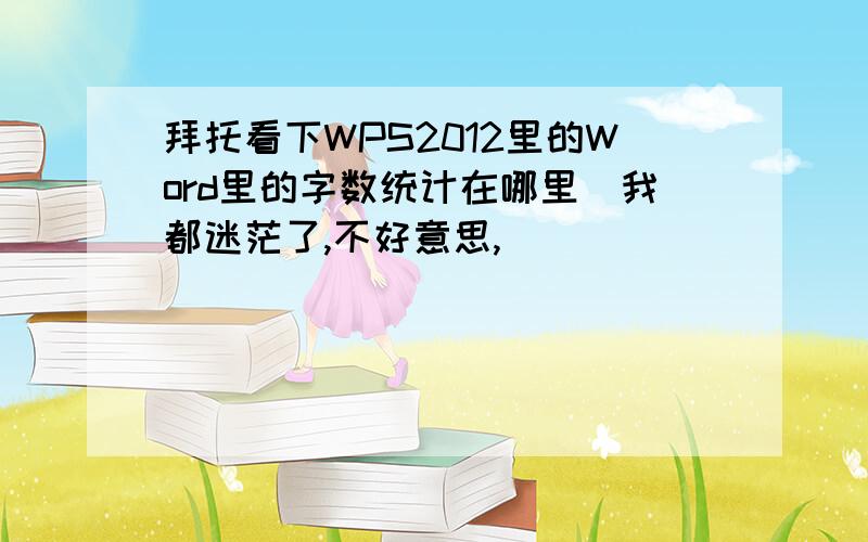 拜托看下WPS2012里的Word里的字数统计在哪里　我都迷茫了,不好意思,