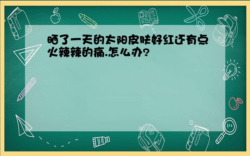 晒了一天的太阳皮肤好红还有点火辣辣的痛.怎么办?