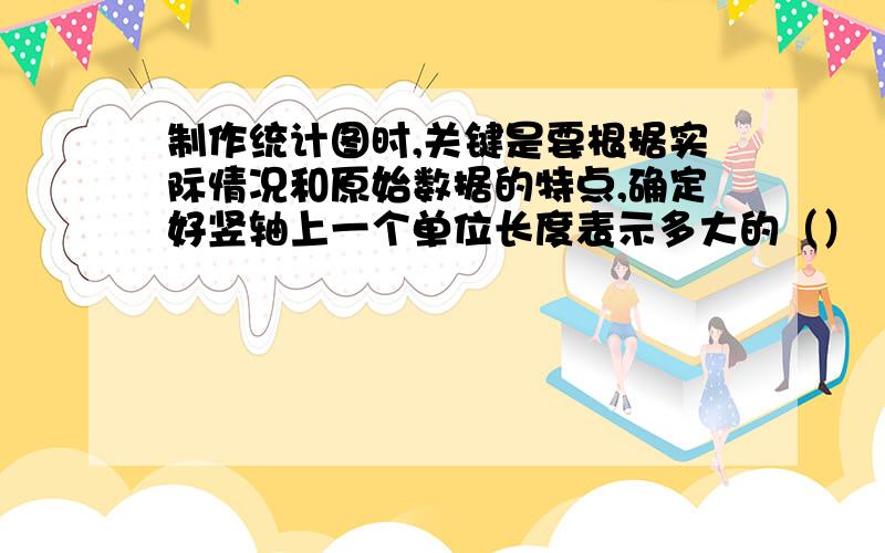 制作统计图时,关键是要根据实际情况和原始数据的特点,确定好竖轴上一个单位长度表示多大的（）