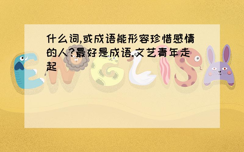 什么词,或成语能形容珍惜感情的人?最好是成语.文艺青年走起