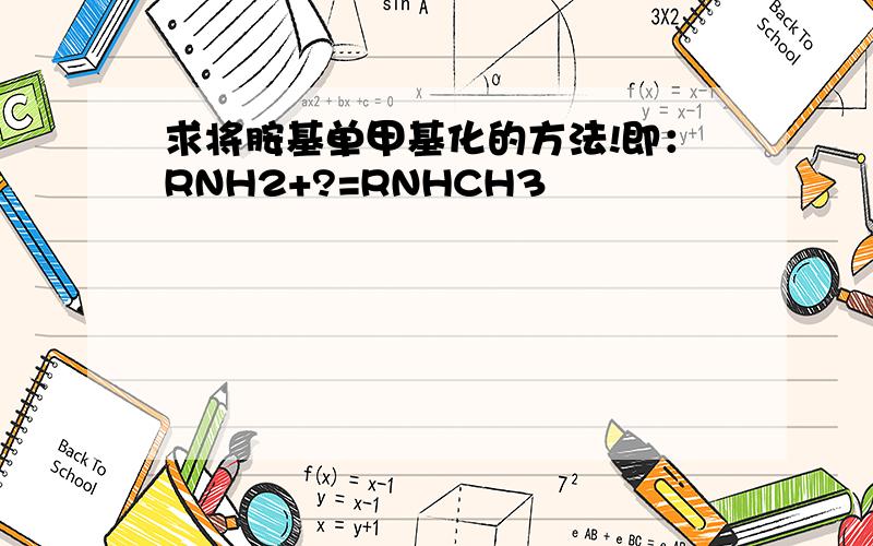 求将胺基单甲基化的方法!即：RNH2+?=RNHCH3