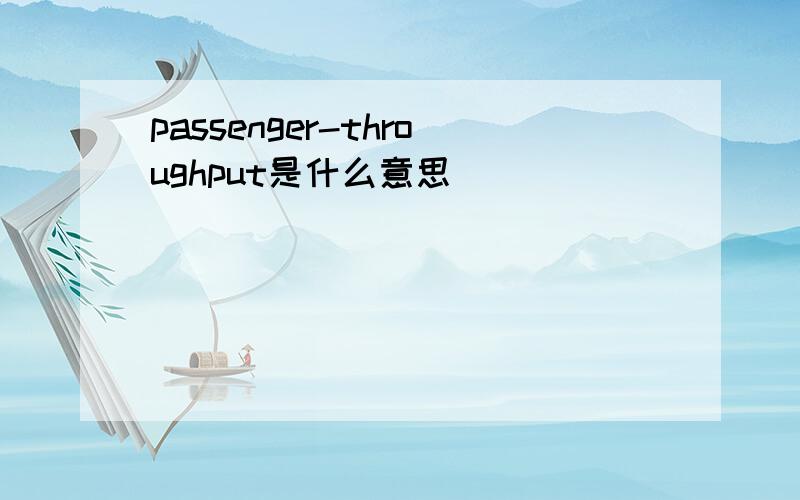 passenger-throughput是什么意思