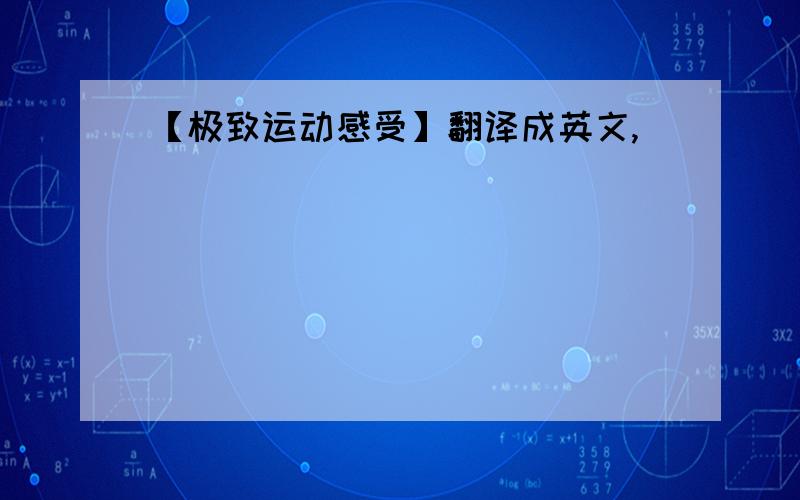 【极致运动感受】翻译成英文,