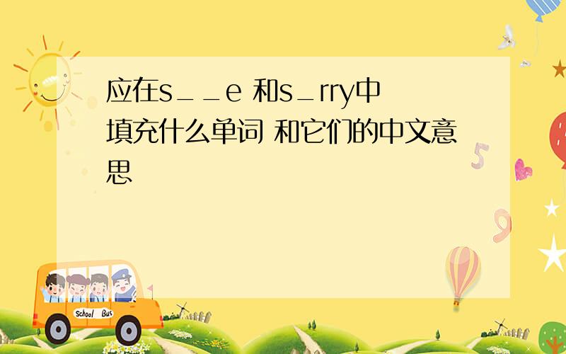 应在s__e 和s_rry中填充什么单词 和它们的中文意思