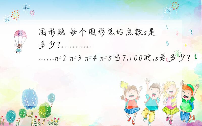 图形题 每个图形总的点数s是多少?.................n=2 n=3 n=4 n=5当7,100时,s是多少?