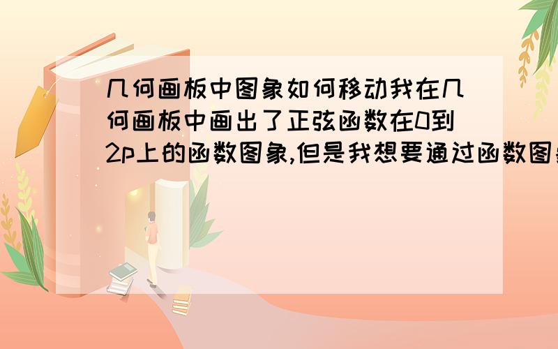 几何画板中图象如何移动我在几何画板中画出了正弦函数在0到2p上的函数图象,但是我想要通过函数图象的平移,得到在整个定义域上的图象,