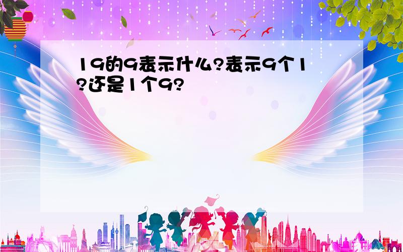 19的9表示什么?表示9个1?还是1个9?