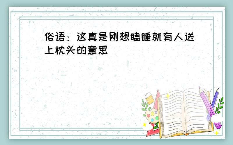 俗语：这真是刚想瞌睡就有人送上枕头的意思