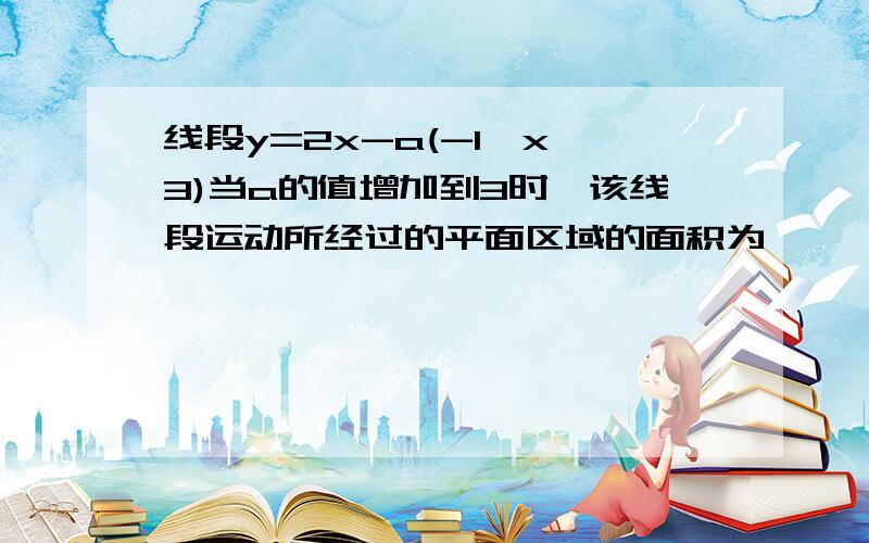 线段y=2x-a(-1≤x≤3)当a的值增加到3时,该线段运动所经过的平面区域的面积为