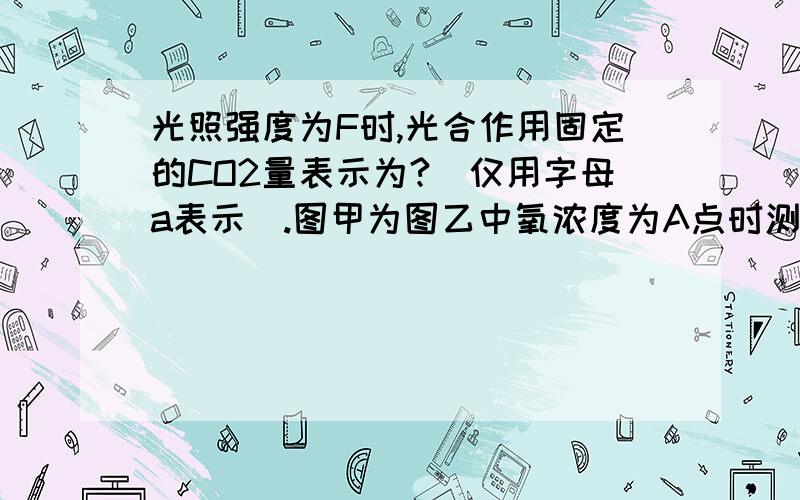 光照强度为F时,光合作用固定的CO2量表示为?（仅用字母a表示）.图甲为图乙中氧浓度为A点时测量的光合作用随光照强度变化的速率曲线.问的应该是实际光合速率，净光合速率为5a，呼吸呢？7