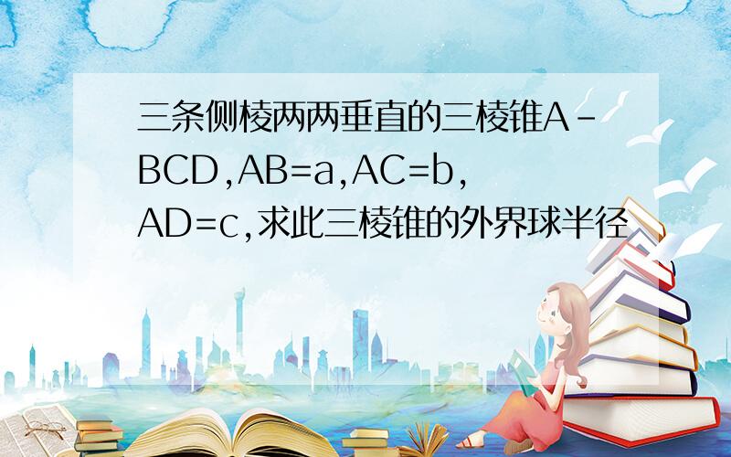 三条侧棱两两垂直的三棱锥A-BCD,AB=a,AC=b,AD=c,求此三棱锥的外界球半径