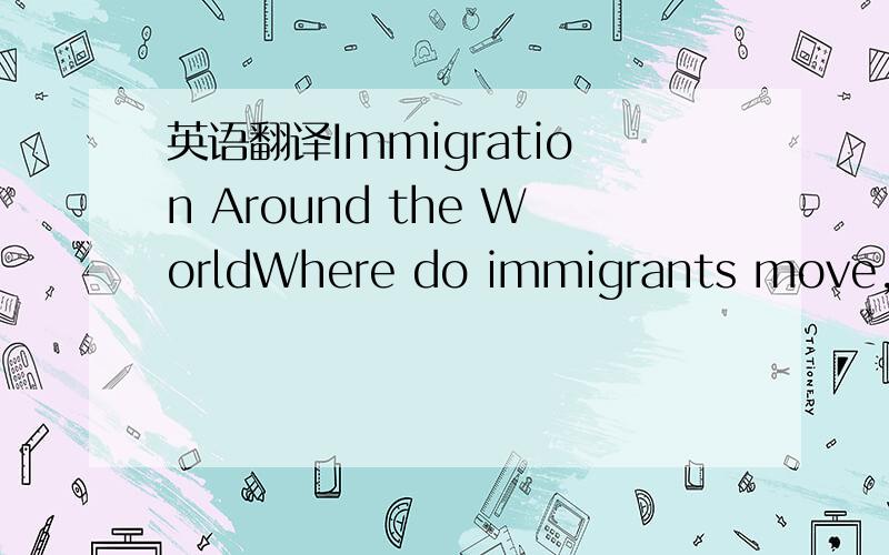 英语翻译Immigration Around the WorldWhere do immigrants move,and why?More than 145 million immigrants live outside their native countries.Immigrants move to other countries for different reasons.Some people move because of war,political or econom