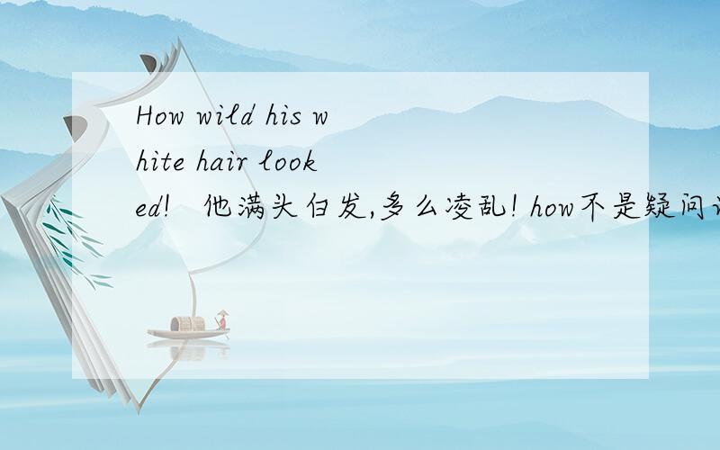 How wild his white hair looked!   他满头白发,多么凌乱! how不是疑问词吗?怎么不用问号啊?为什么动词跑最后去了,wild跑前面去了啊?