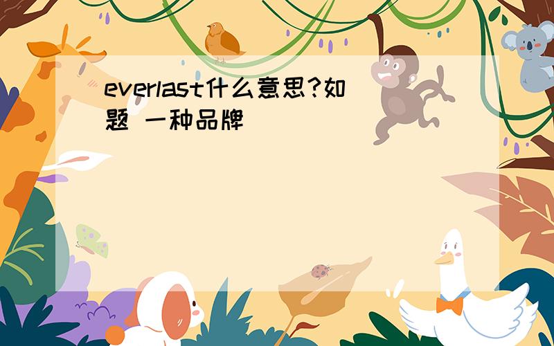 everlast什么意思?如题 一种品牌