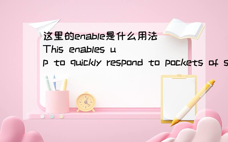 这里的enable是什么用法This enables up to quickly respond to pockets of suspected cases and to try and bring them under control,