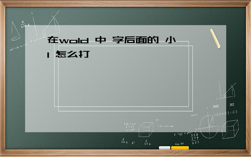 在wold 中 字后面的 小1 怎么打