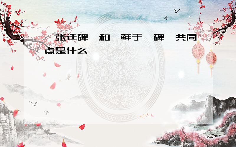 《张迁碑》和《鲜于璜碑》共同点是什么