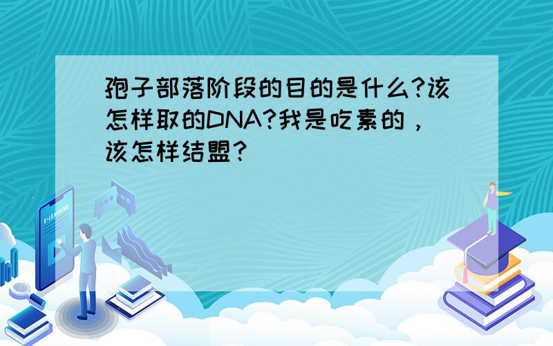 孢子部落阶段的目的是什么?该怎样取的DNA?我是吃素的，该怎样结盟？