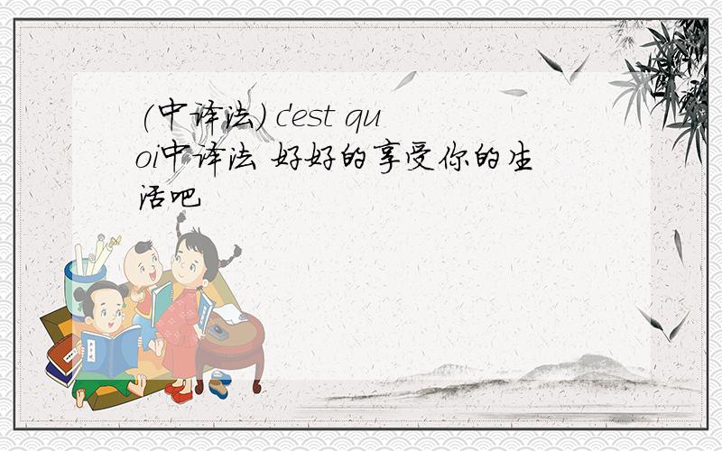 (中译法) c'est quoi中译法 好好的享受你的生活吧