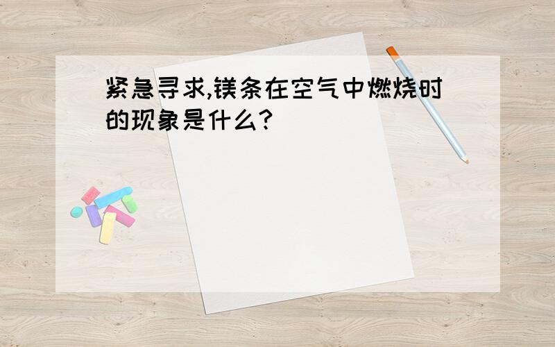 紧急寻求,镁条在空气中燃烧时的现象是什么?