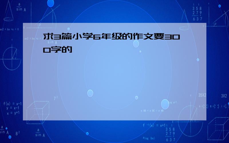 求3篇小学6年级的作文要300字的