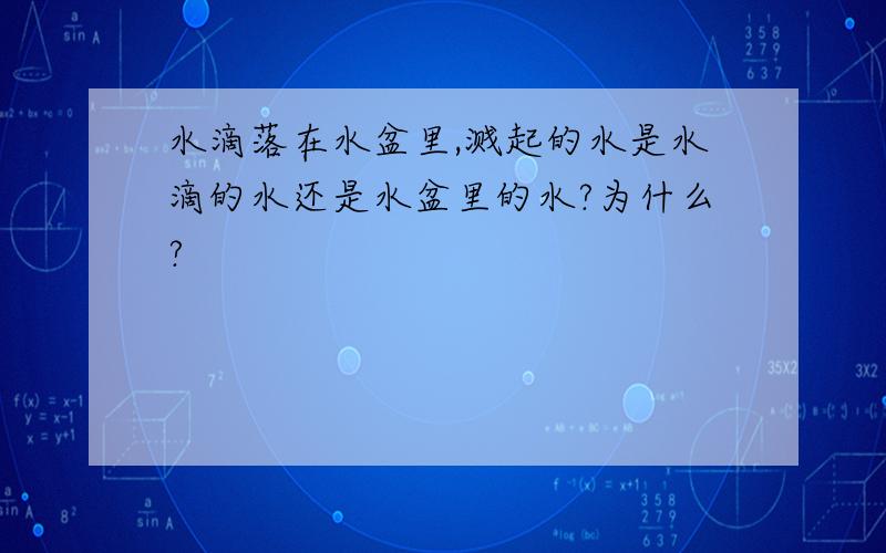 水滴落在水盆里,溅起的水是水滴的水还是水盆里的水?为什么?