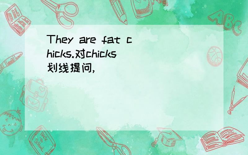 They are fat chicks.对chicks 划线提问,