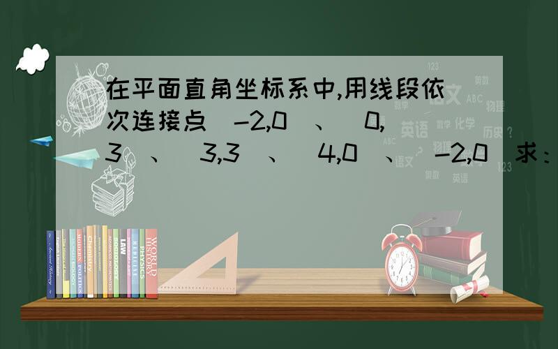 在平面直角坐标系中,用线段依次连接点（-2,0)、（0,3）、（3,3）、（4,0）、（-2,0）求：（1）这是一个什么图形（2）求出它的面积（3）求出它的周长图需要自己画,详细一点最好