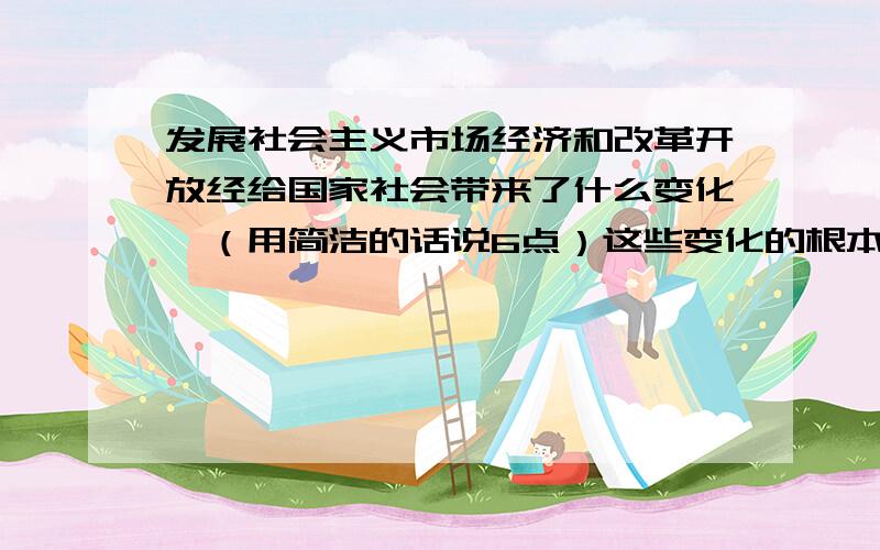 发展社会主义市场经济和改革开放经给国家社会带来了什么变化,（用简洁的话说6点）这些变化的根本原因是什么?大家帮帮忙!关于中华民族伟大复兴有哪些政治关点