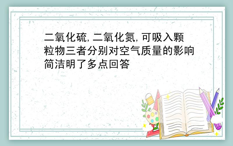 二氧化硫,二氧化氮,可吸入颗粒物三者分别对空气质量的影响简洁明了多点回答