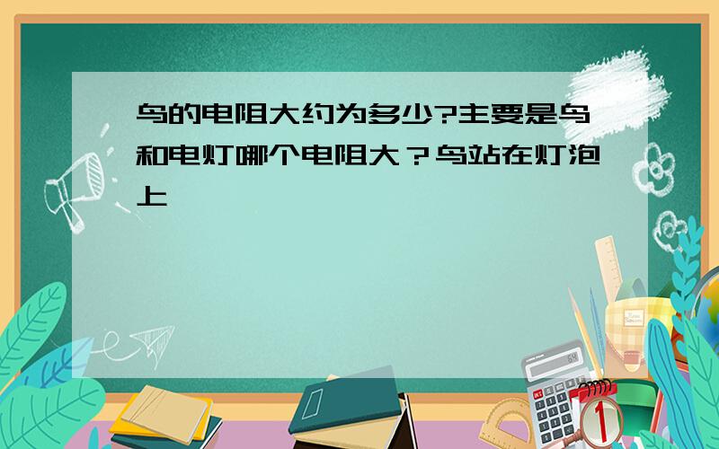 鸟的电阻大约为多少?主要是鸟和电灯哪个电阻大？鸟站在灯泡上