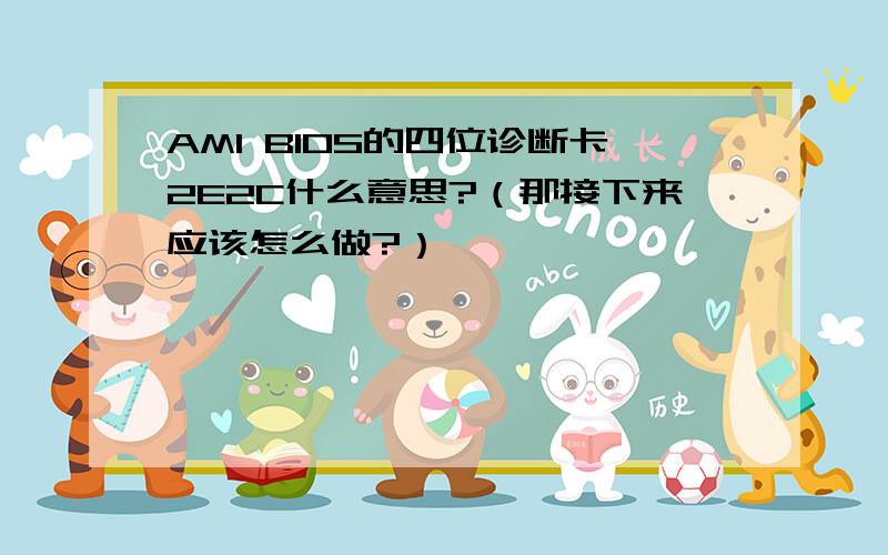 AMI BIOS的四位诊断卡2E2C什么意思?（那接下来应该怎么做?）