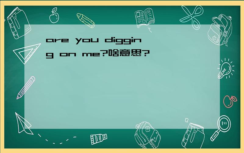 are you digging on me?啥意思?