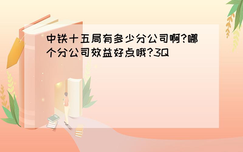 中铁十五局有多少分公司啊?哪个分公司效益好点哦?3Q