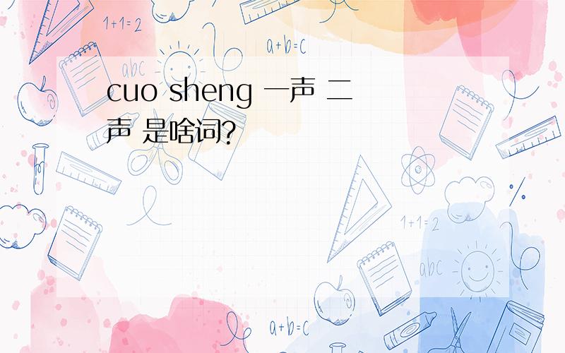 cuo sheng 一声 二声 是啥词?