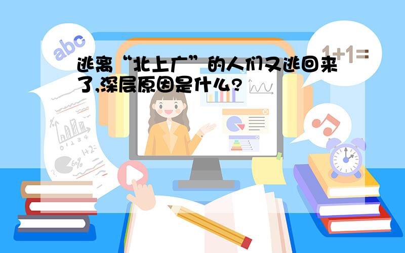 逃离“北上广”的人们又逃回来了,深层原因是什么?